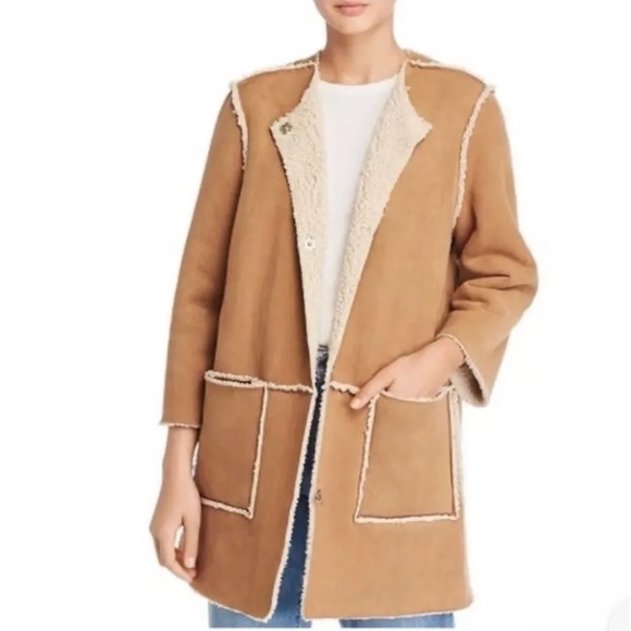 BB Dakota Reversible Faux Shearling/Suede Car Coat - Picture 7 of 11